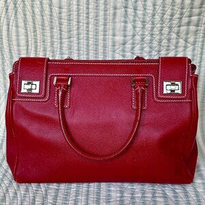 Red w/ White Stitchig Rafe Italian leather Handbag/Shoulderbag